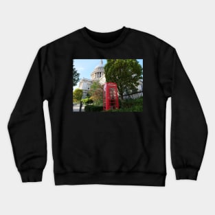 St Paul’s Cathedral and red telephone box Crewneck Sweatshirt